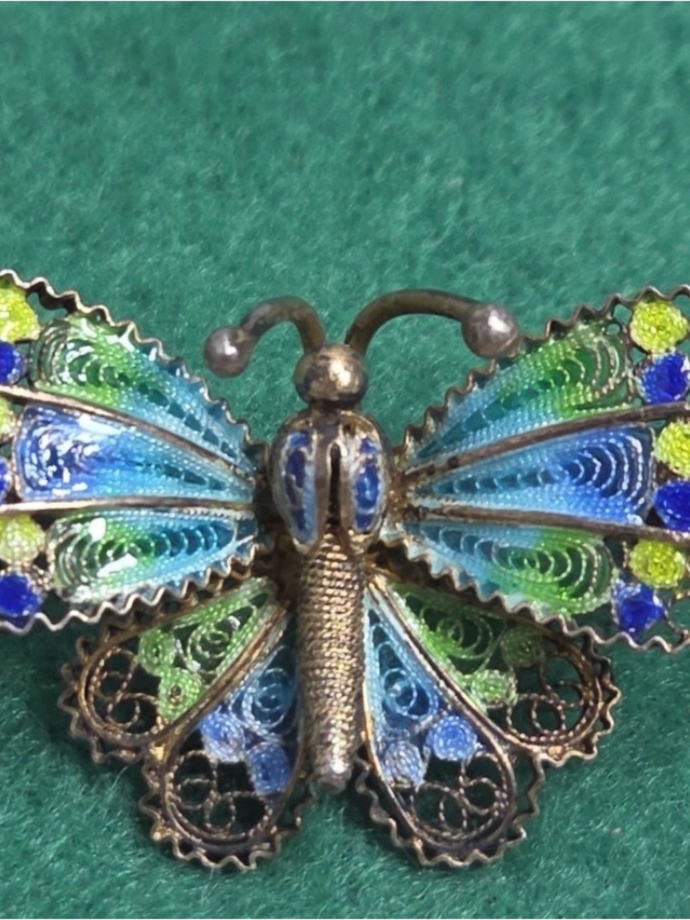 VINTAGE 800 SILVER FILIGREE
BUTTERFLY BROOCH